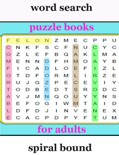 word search puzzle books for adults spiral bound: Experience the simple joy of classic word search puzzles. spiral word puzzle bound for adults Leisure & Fun