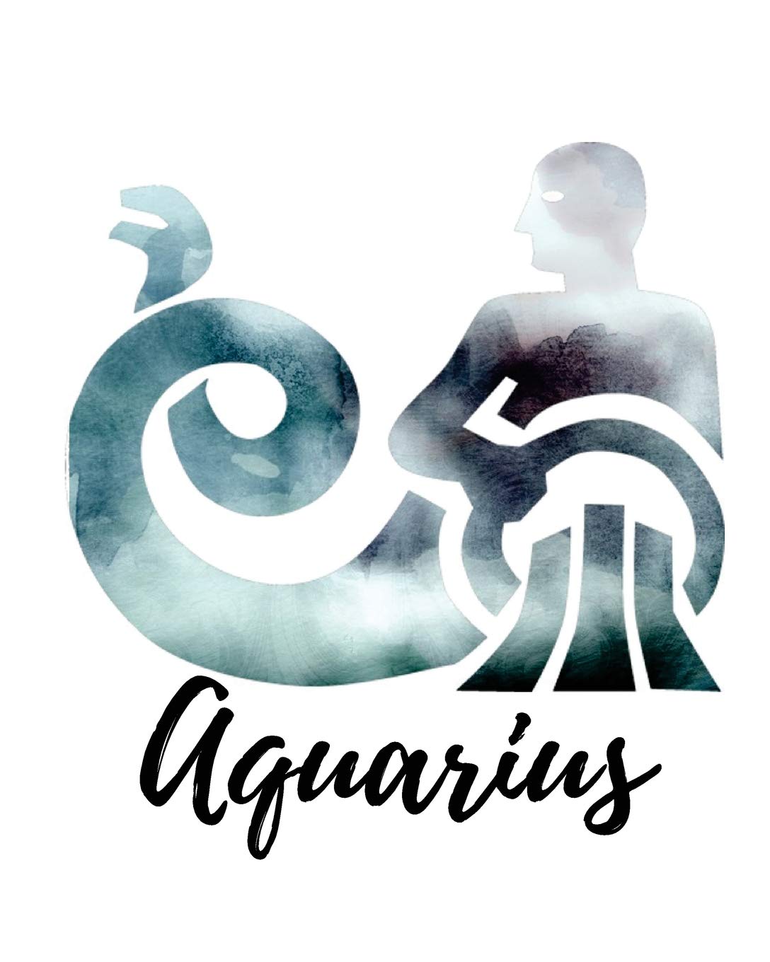 Aquarius: Lined Journal, 150 pages, Design Gray Self-help