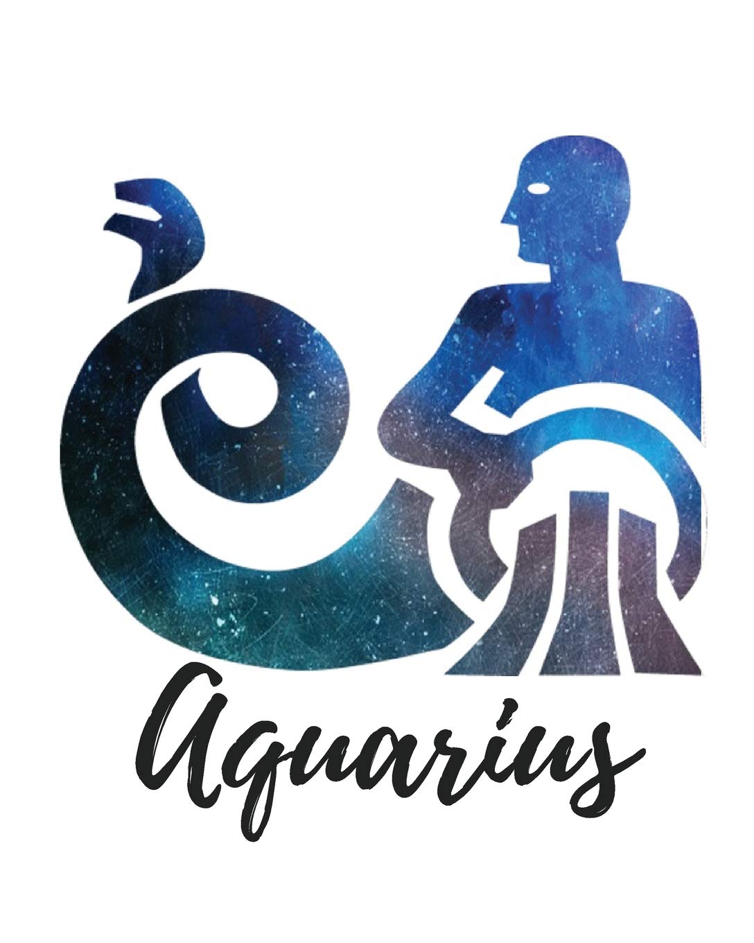 Aquarius: Lined Journal, 150 pages, Design Blue Midnight Sky Self-help