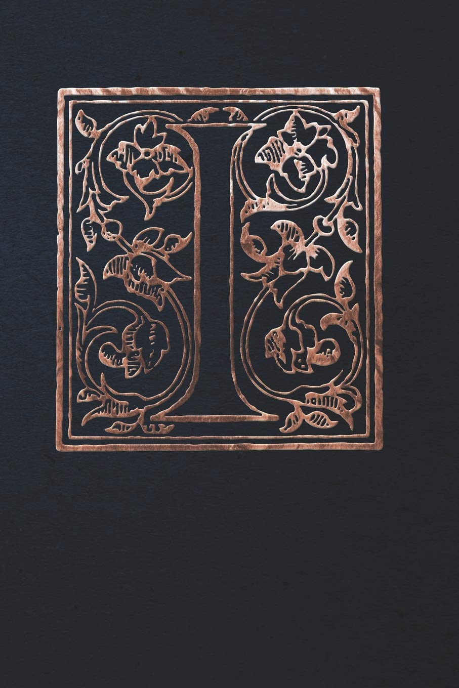 Notebook: Art Nouveau Initial I - Copper on Black - Lined Diary / Journal Books