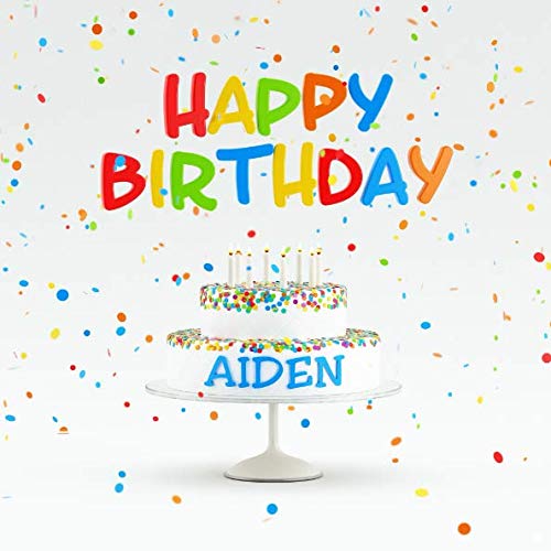 Happy Birthday Aiden: Cute Guest Book for Kids Birthday Party with Name Parents & Children