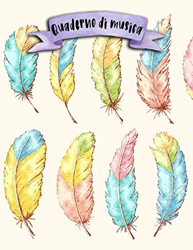 Quaderno di musica: A4 -108 pagine - 12 pentagrammi per pagina - Boho e Doodles Arts & Music