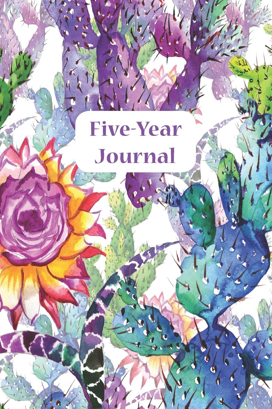 Five-Year Journal: Watercolor Pastel Cacti Desk Set book