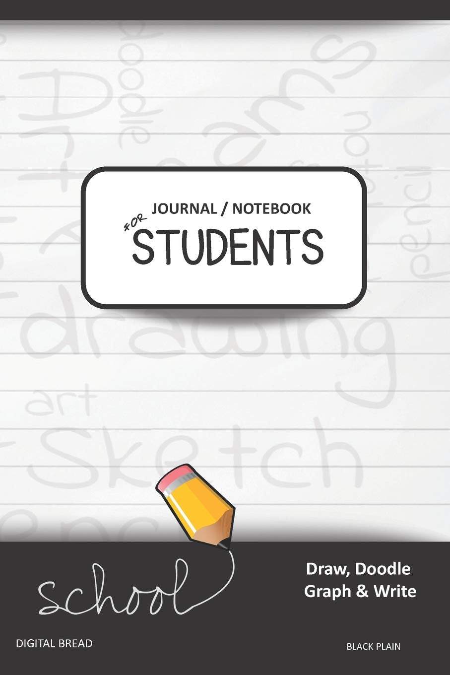 Product Image: JOURNAL NOTEBOOK FOR STUDENTS Draw, Doodle, Graph & Write: Composition Notebook for Students & Homeschoolers, School Supplies for Journaling and Writing Notes BLACK PLAIN