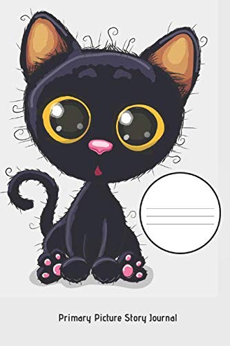 Primary Picture Story Journal: Cute Big Eyed Cat Cover of Composition Notebook/ 100 Pages/Size 6" by 9" Contemporary literature