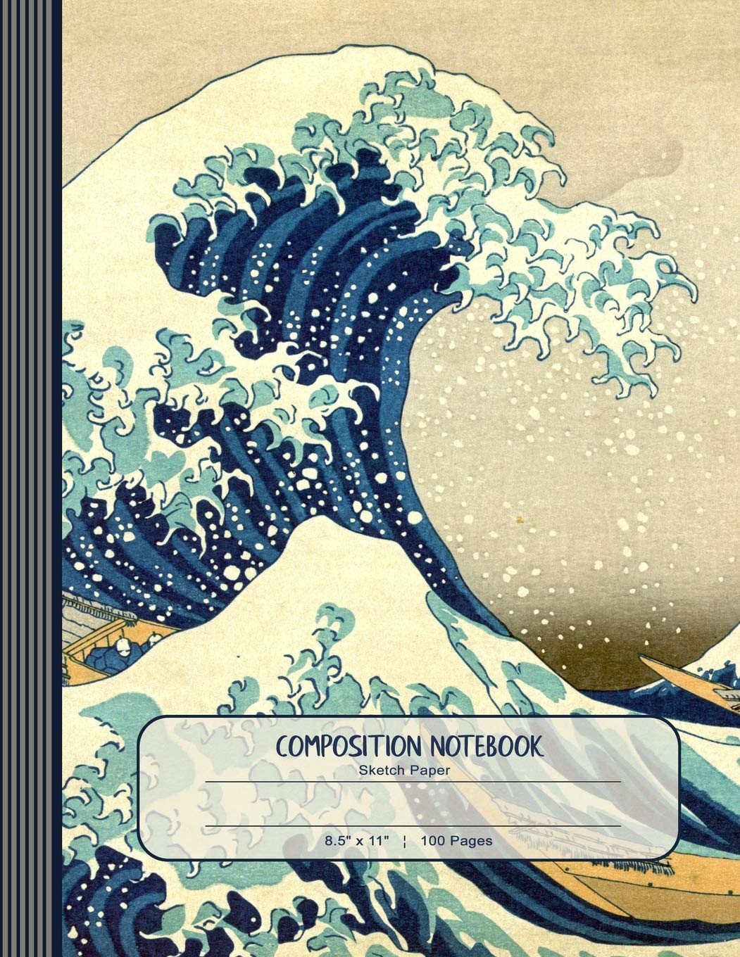 Composition Notebook: Journal (Large) - Blank Sketch Paper Book - Hokusai Wave Japanese Art Social Sciences