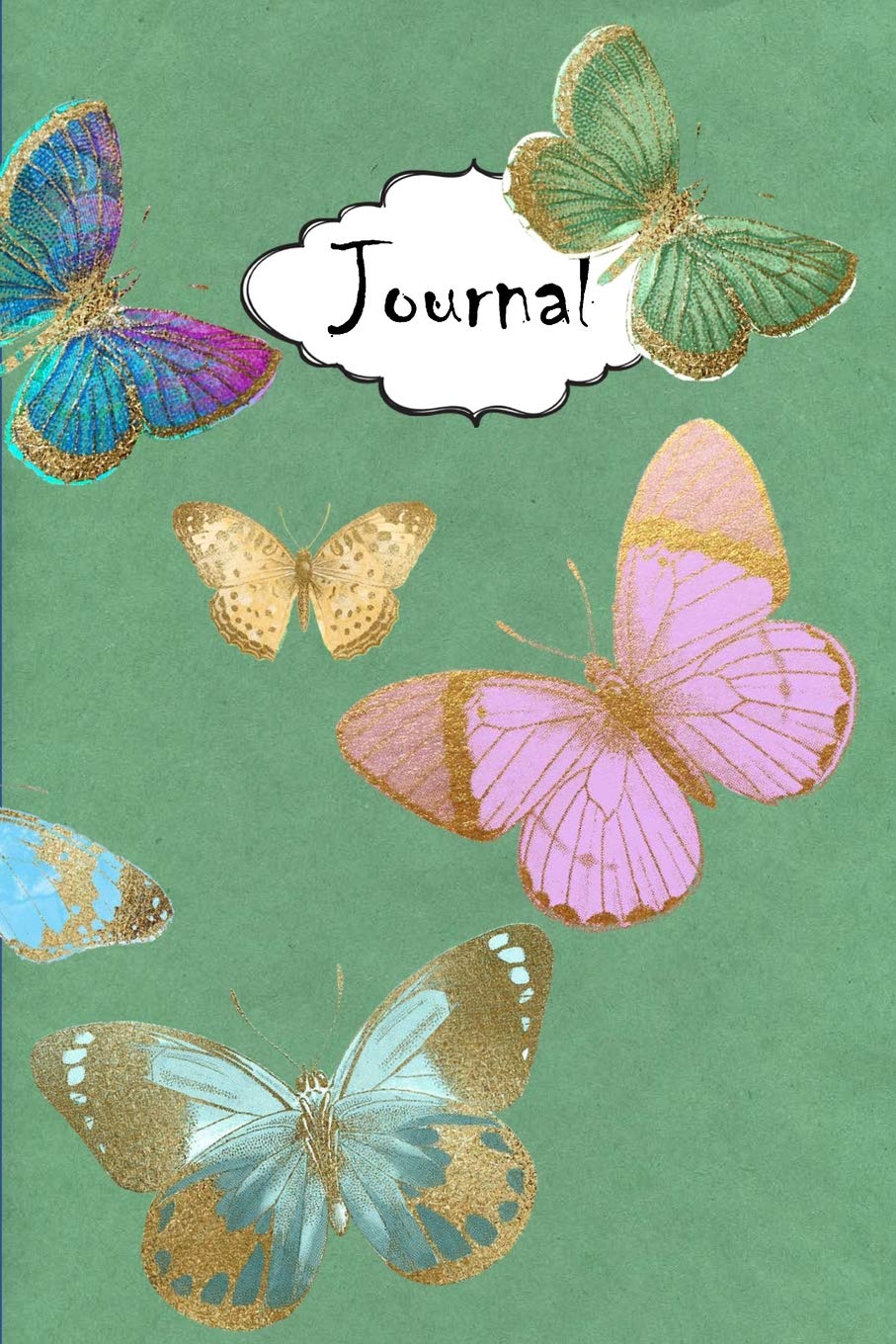 Journal: Blank Lined Paper Diary Notebook for Adult Women Beautiful Butterfly Butterflies #2 Green Business, Finance & Career
