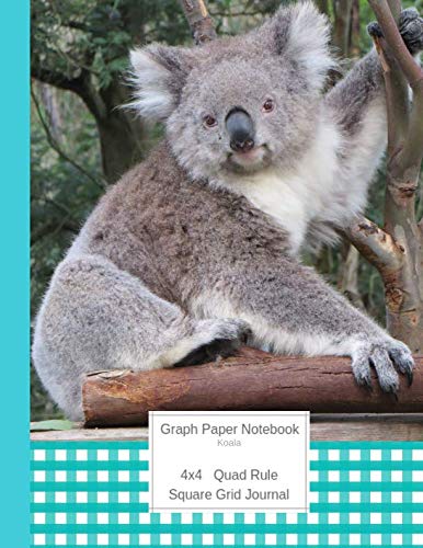 Graph Paper Notebook Koala: Large Quad Rule 4x4 Square Grid Journal (Graph Paper 4x4 Book, Band 9) Mathematics