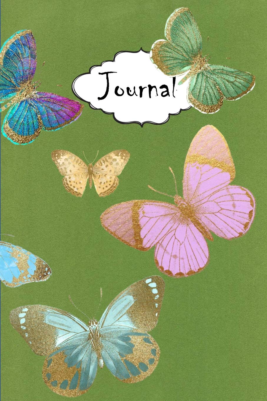 Journal: Blank Lined Paper Diary Notebook for Adult Women Beautiful Butterfly Butterflies #7 Green Business, Finance & Career
