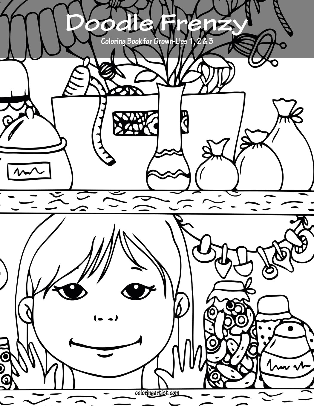 Doodle Frenzy Coloring Book for Grown-Ups 1, 2 & 3 book