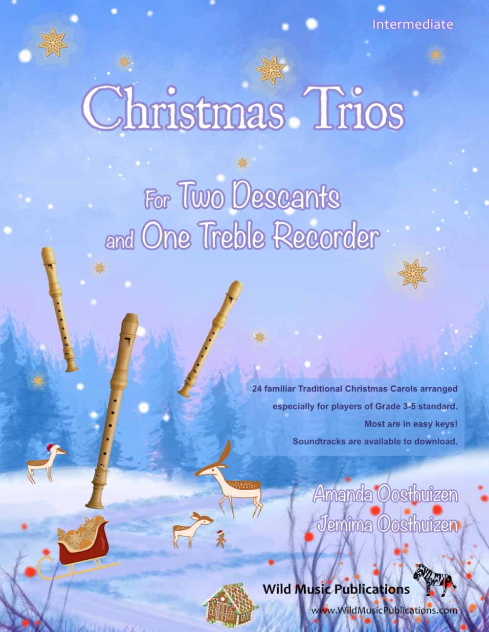 Christmas Trios for Two Descant (Soprano) and One Treble (Alto) Recorder: 23 Traditional Christmas Carols arranged especially for three Recorders - easy to intermediate standard. All are in easy keys. Sheet Music