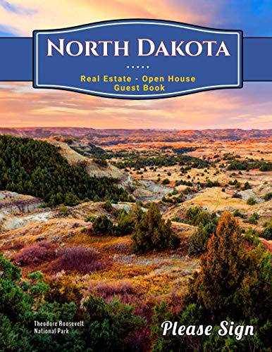North Dakota Real Estate Open House Guest Book: Spaces for guests’ names, phone numbers, email addresses and Real Estate Professional’s notes. book