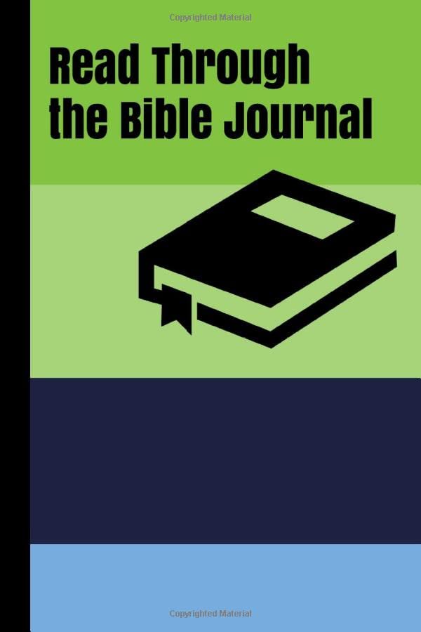 Read Through the Bible Journal: A Guided Devotional to Help You Read the Bible in a Year for Men and Teen Boys with Modern Lime Green and Blue Stripes Cover Religion & Esotericism