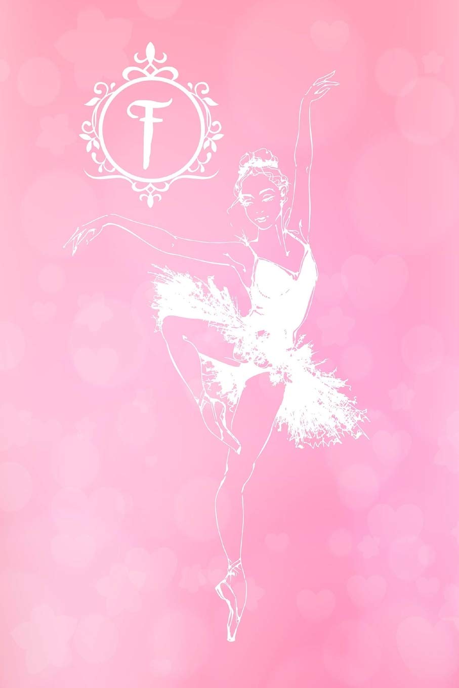 F: Personalized Monogram Ballerina Journal Pink Diary Blank Lined Journaling Pages Lifestyle