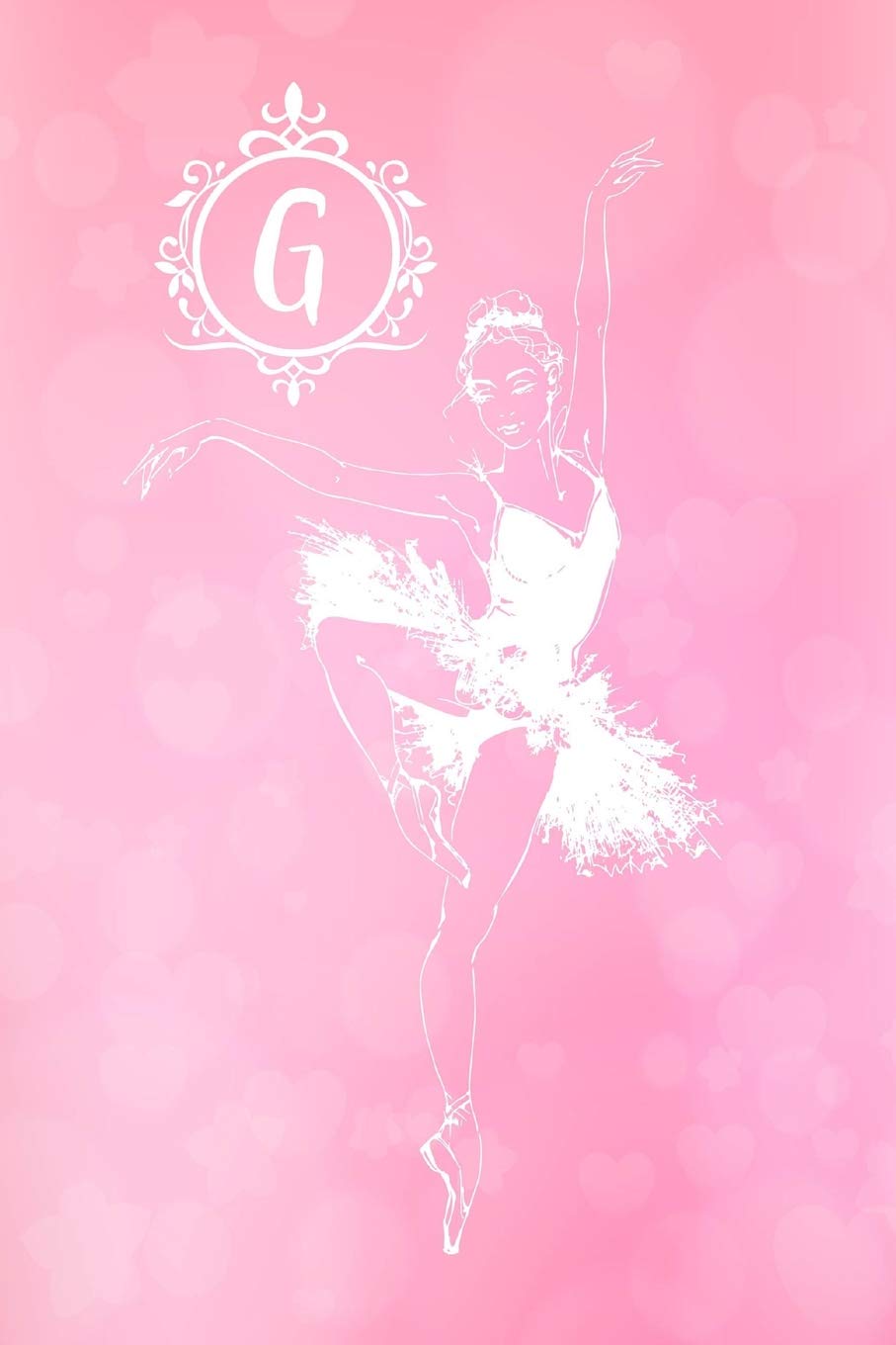 G: Personalized Monogram Ballerina Journal Pink Diary Blank Lined Journaling Pages Lifestyle