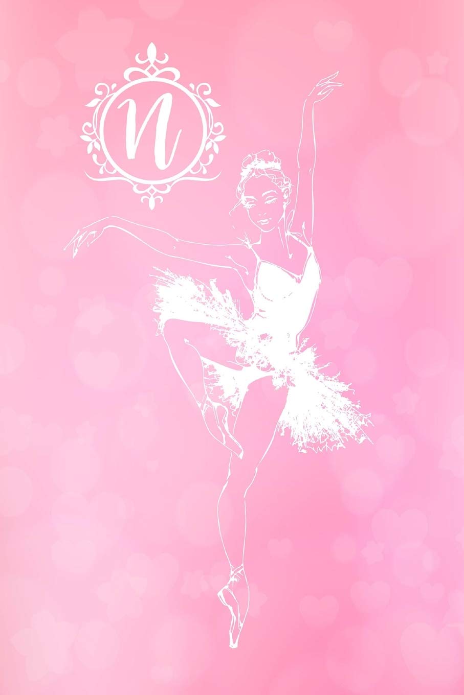 N: Personalized Monogram Ballerina Journal Pink Diary Blank Lined Journaling Pages Education & Training
