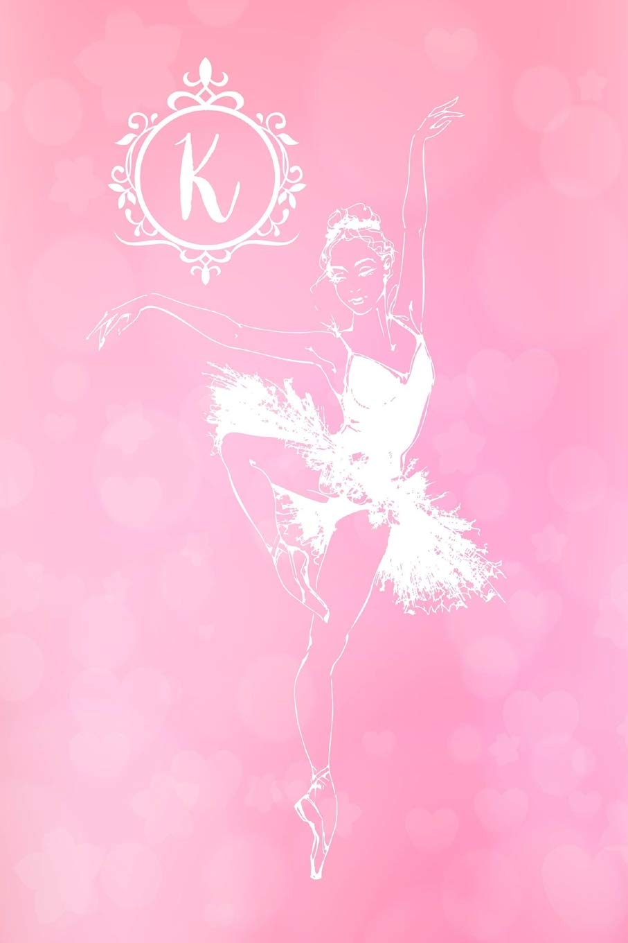 K: Personalized Monogram Ballerina Journal Pink Diary Blank Lined Journaling Pages Education & Training