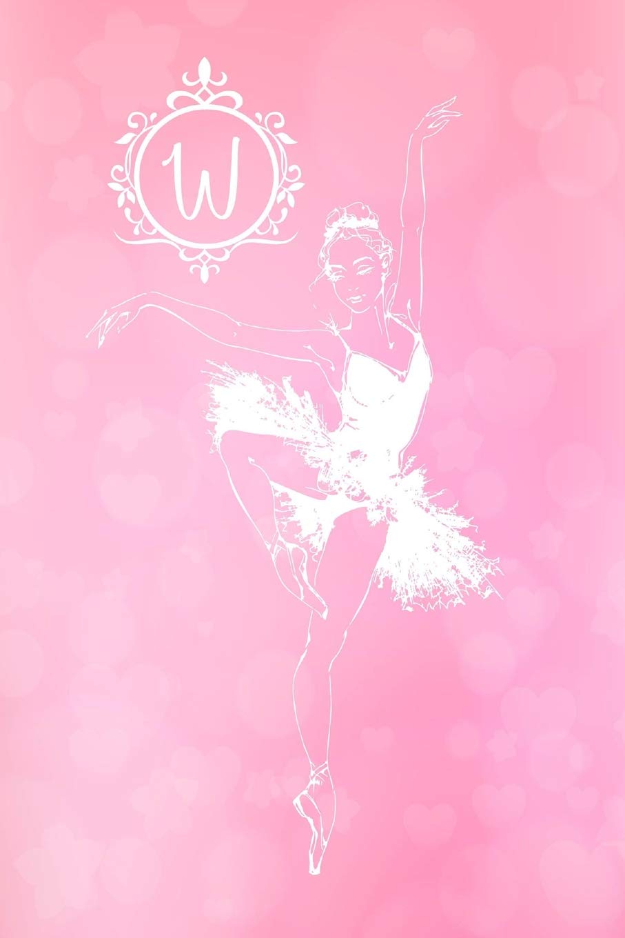 W: Personalized Monogram Ballerina Journal Pink Diary Blank Lined Journaling Pages Education & Training