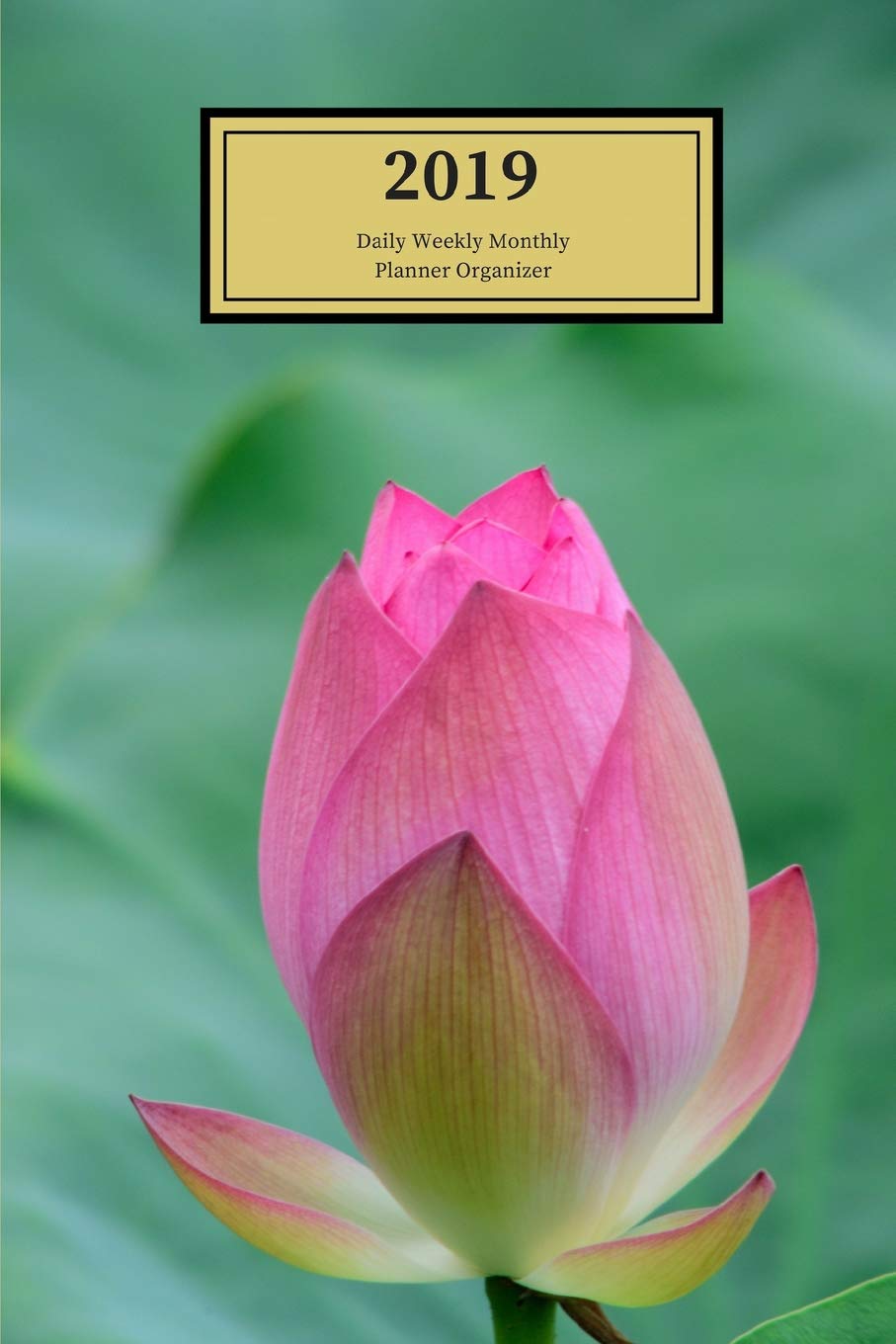 2019 Daily Weekly Monthly Planner Organizer: Schedule Events, Goals and Things to Do - Medium Sized Agenda Notebook With Budding Lotus Cover Business, Finance & Career