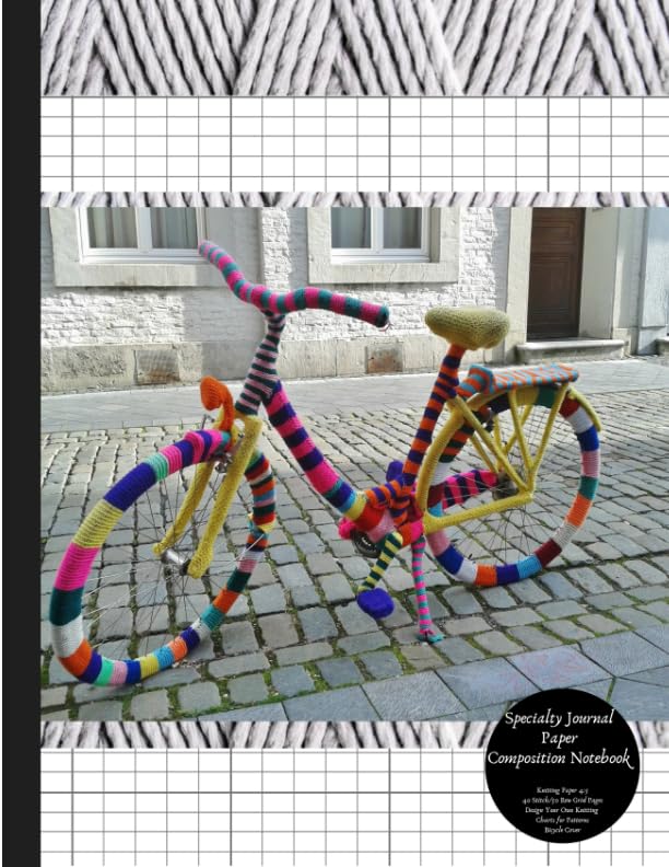 Specialty Journal Paper Composition Notebook Knitting Paper 4:5 40 Stitch / 50 Row Grid Pages Design Your Own Knitting Charts for Patterns Bicycle Cover: Blank Graphs Books for Knit Designs Books