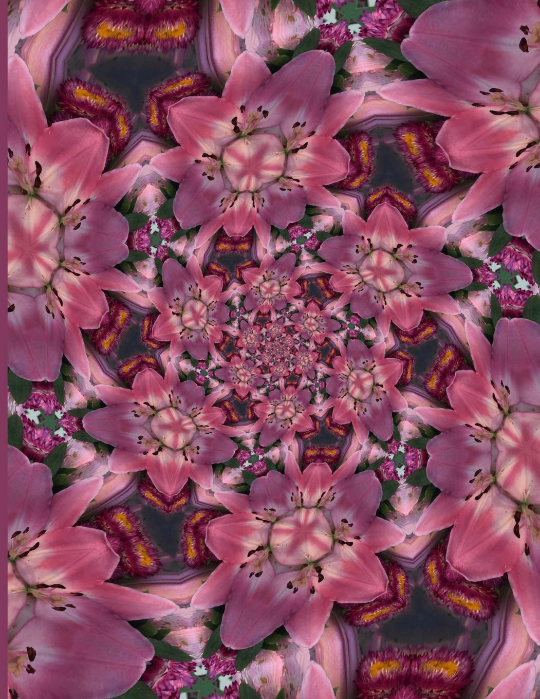 Fractal Photo Art Notebook: Pink Lily 6: A fractal image notebook made from a photo of a fresh cut pink lily flower, and filled with college ruled paper. Mathematics