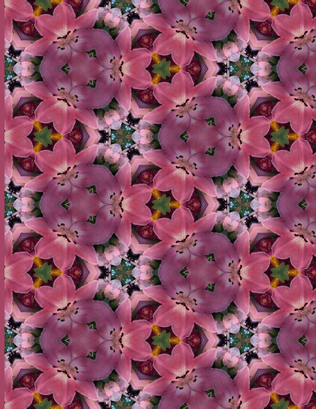 Fractal Photo Art Notebook: Pink Lily 8: A fractal image notebook made from a photo of a fresh cut pink lily flower, and filled with college ruled paper. Garden & Plants
