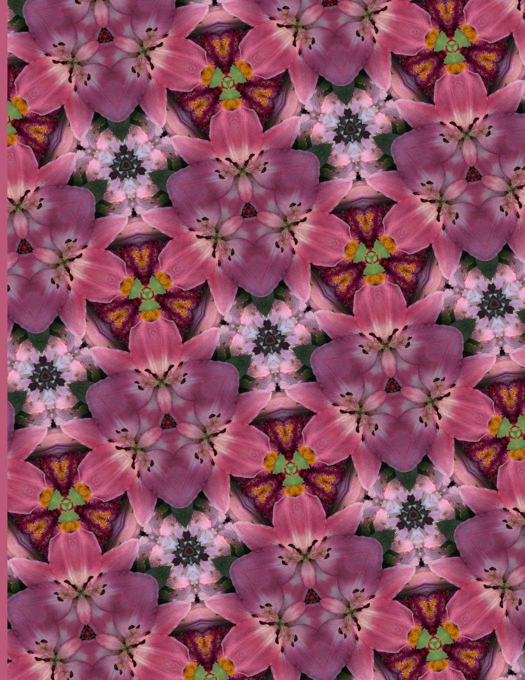 Fractal Photo Art Notebook: Pink Lily 10: A fractal image notebook made from a photo of a fresh cut pink lily flower, and filled with college ruled paper. Garden & Plants