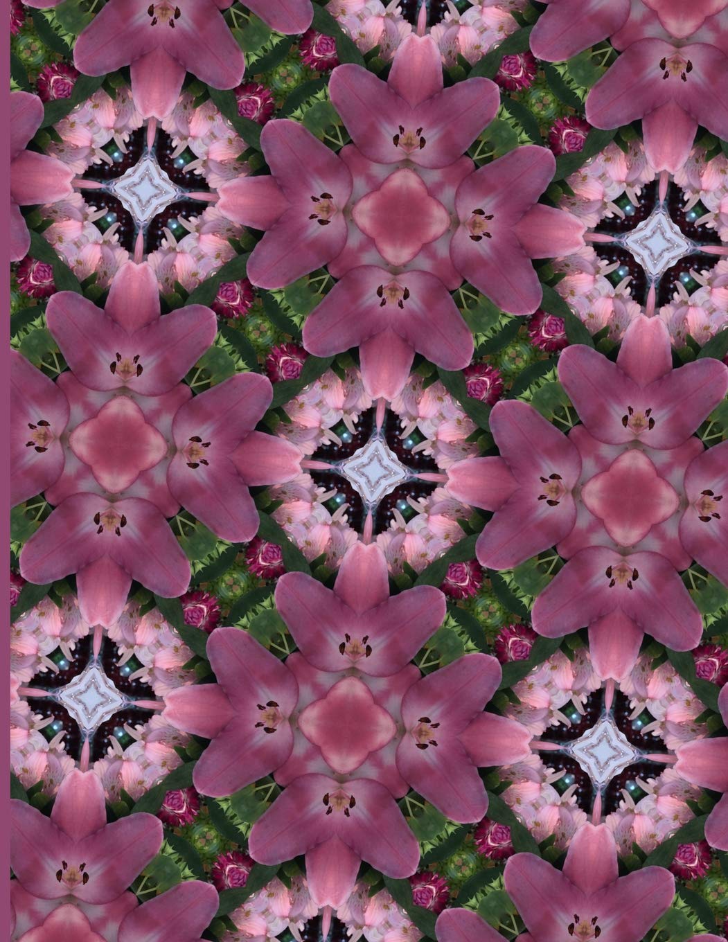 Fractal Photo Art Notebook: Pink Lily 11: A fractal image notebook made from a photo of a fresh cut pink lily flower, and filled with college ruled paper. Garden & Plants