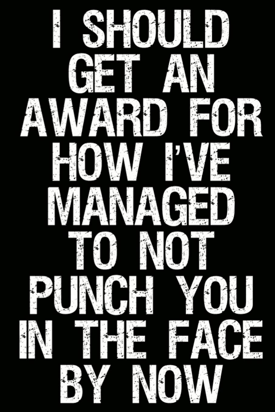 I Should Get An Award For How I’ve Managed To Not Punch You In The Face By Now: Funny Work Notebook And Journal (Sarcastic Office Supplies) Business, Finance & Career