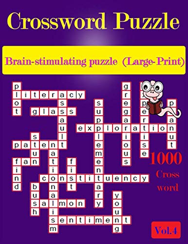 Crossword Puzzle:: Brain-stimulating puzzle (Large-Print) 1000 Crossword Vol.4 Learning & Reference