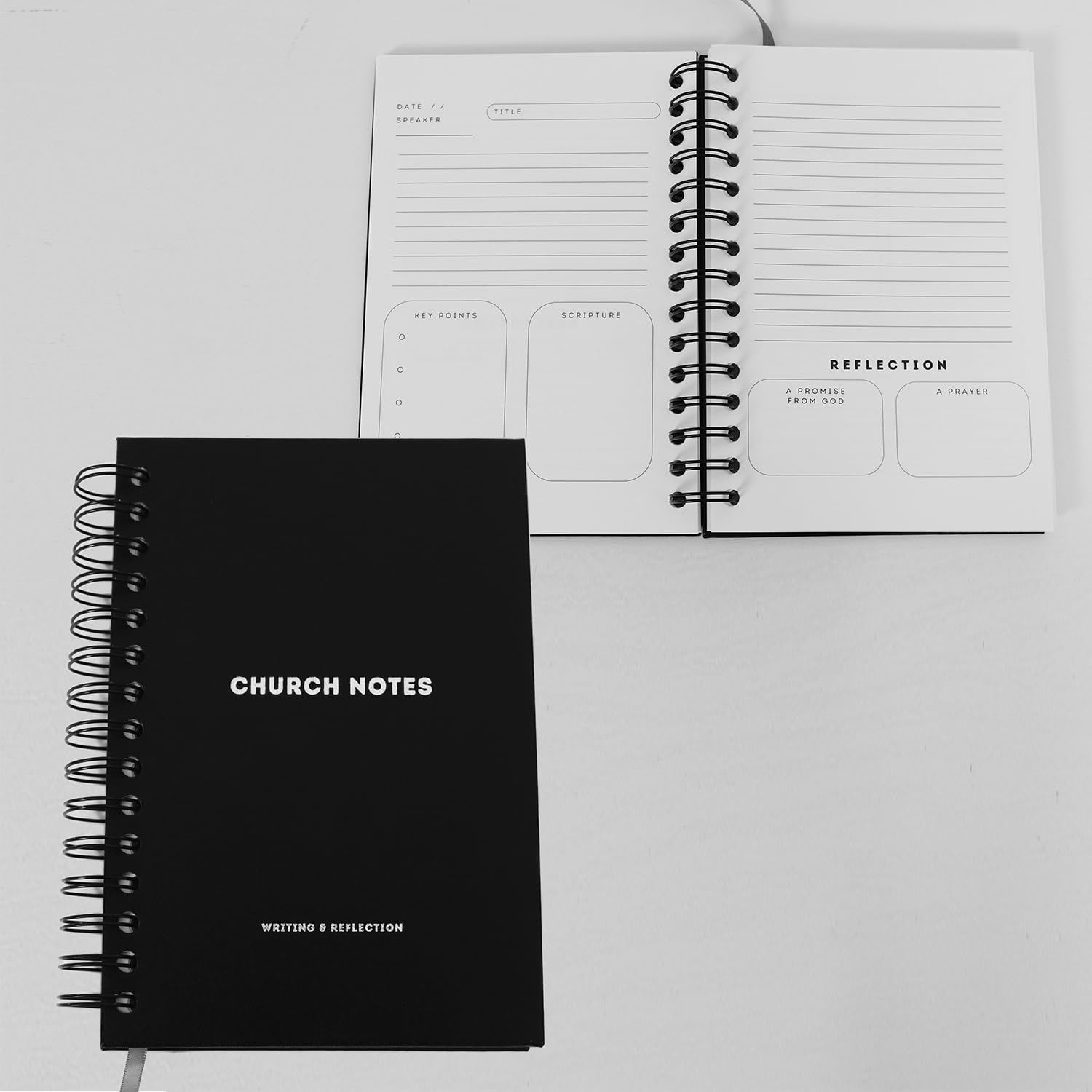 Church Notes Journal – Predigt & Podcast Christliches Notizbuch – geführtes Tagebuch zum Schreiben von Schlüsselpunkten, Bibelversen, Notizen und Anwendungen (Anthrazit-Kunstleder) Books