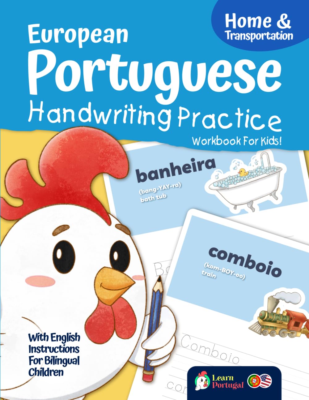 European Portuguese Handwriting Practice Workbook for Kids! Home & Transportation (European Portuguese Handwriting Practice for Kids!) Foreign Languages ​​& Dictionaries