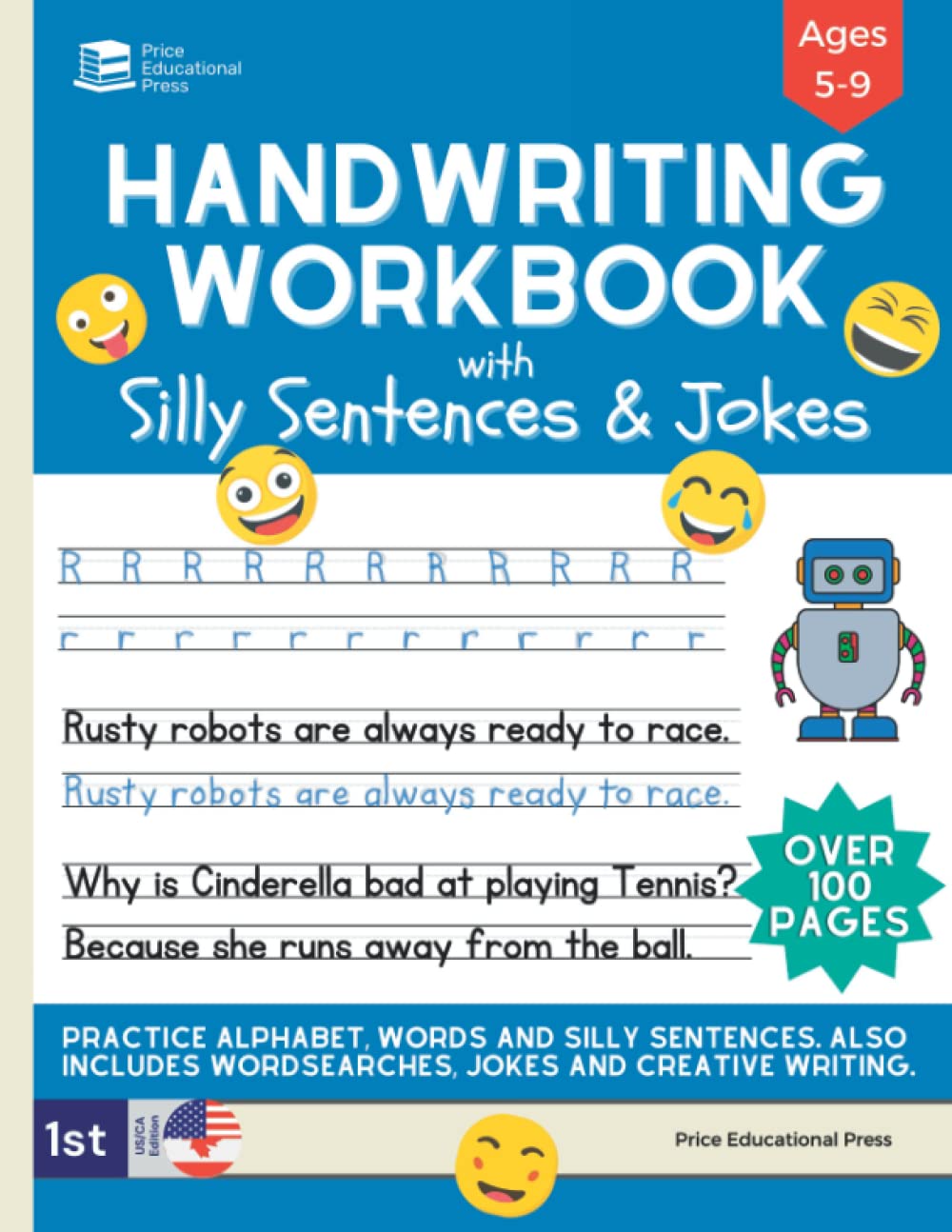 Handwriting Practice Book for Kids Ages 5-9: Penmanship workbook with Silly Sentences, Jokes & Riddles, Sight Words, and Creative Writing Exercises.: ... Grade (Early Education: Reading and Writing) Learning & Reference