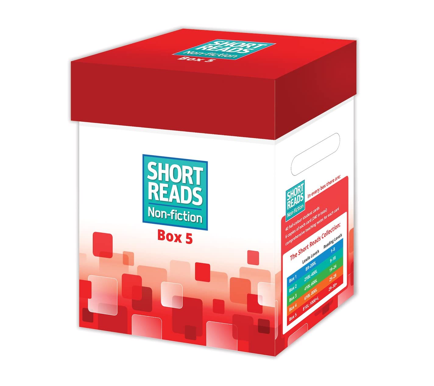 Comprehension activities for children ages 9+. 40 (sets of 6) Non-fiction reading cards plus a Teacher's Guide covering discussion topics and ... for group reading sessions.: 1 (Short Reads) book