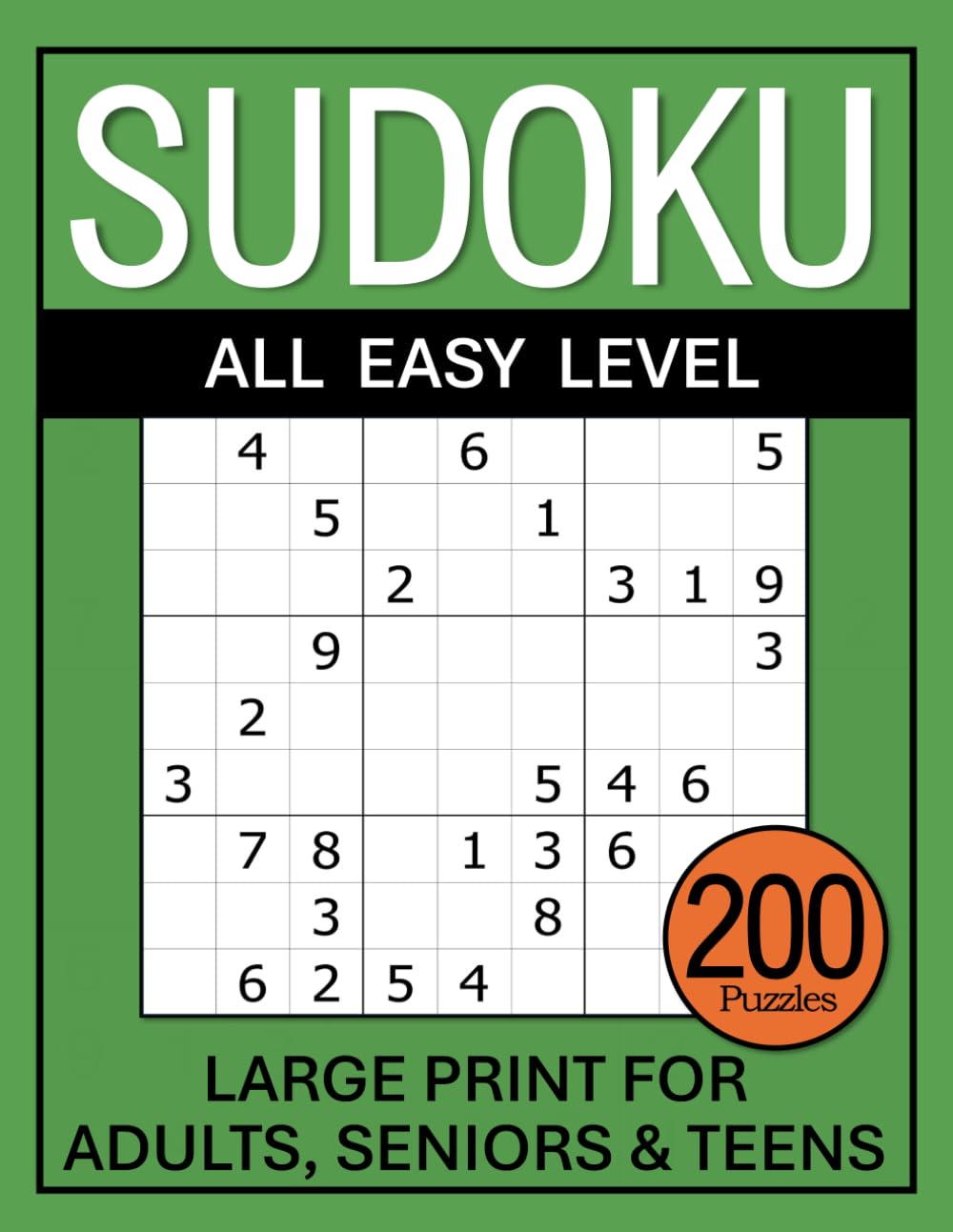 Sudoku Puzzles for Adults: Large Print, 2 Puzzles Per Page, Solutions Included book