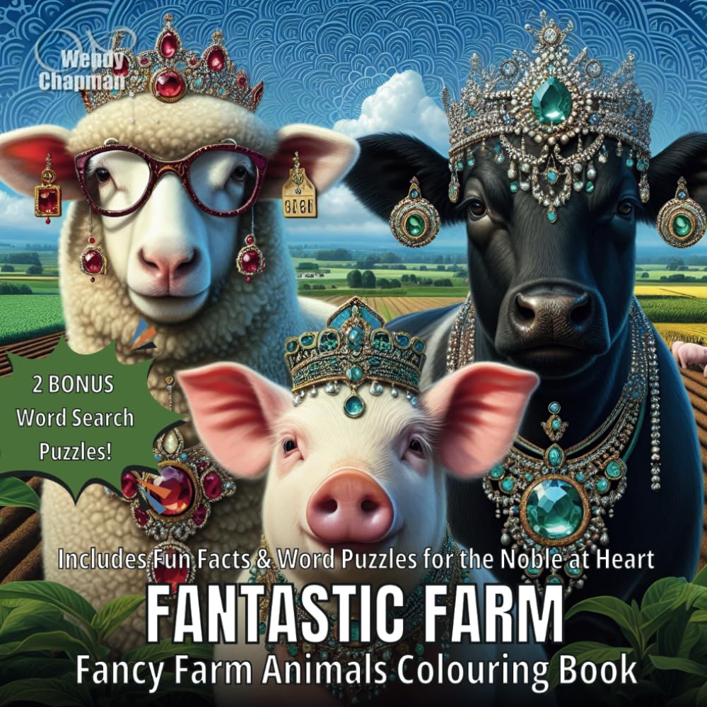 Fantastic Farm: Fancy Farm Animals Colouring Book (Crowned Creatures) Hobbies & Crafts