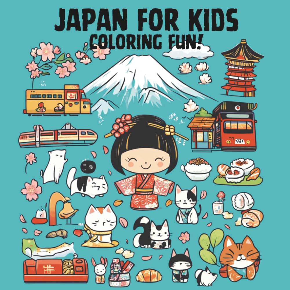 Japan For Kids Coloring Fun book