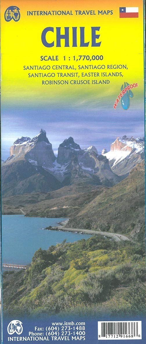 ITM Map Chile: doppelseitig, wasserfest Plan Santiago Central, Easter Island, Robinsoe Crusoe Island Leisure, Home & Garden