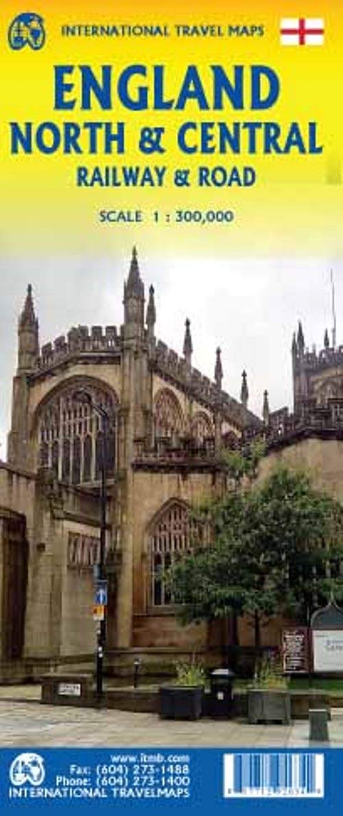 ITM Map England North & Central: doppelseitig, Railway and Road Map Birmingham/Peterborough north to York auf der einen Seite Lanca Leisure, Home & Garden
