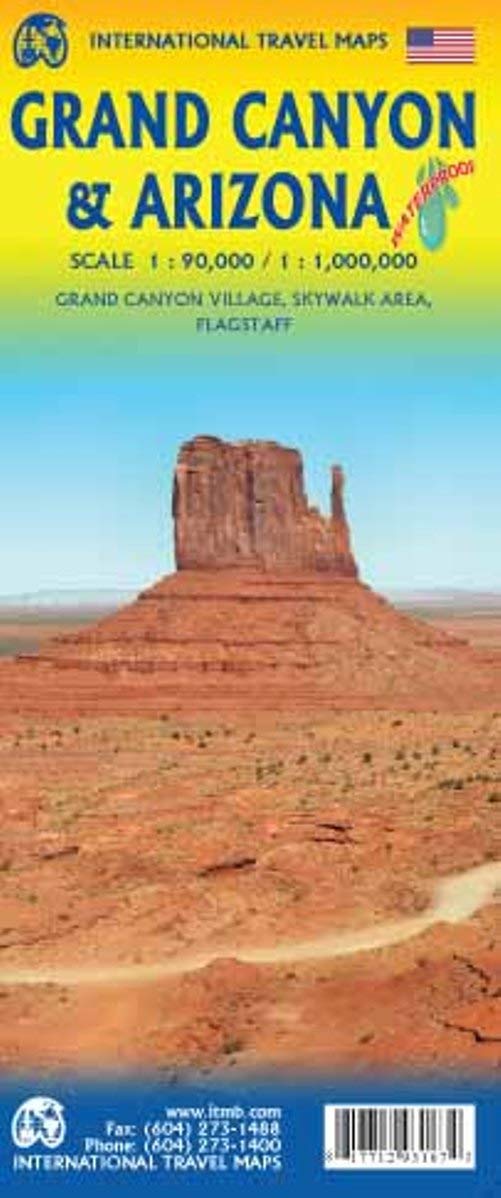 International Travel Map ITM Grand Canyon & Arizona Map: doppelseitig, waterproof Grand Canyon 90T. Arizona 1Mio., Stpl.Flagstaff 50T. Leisure, Home & Garden