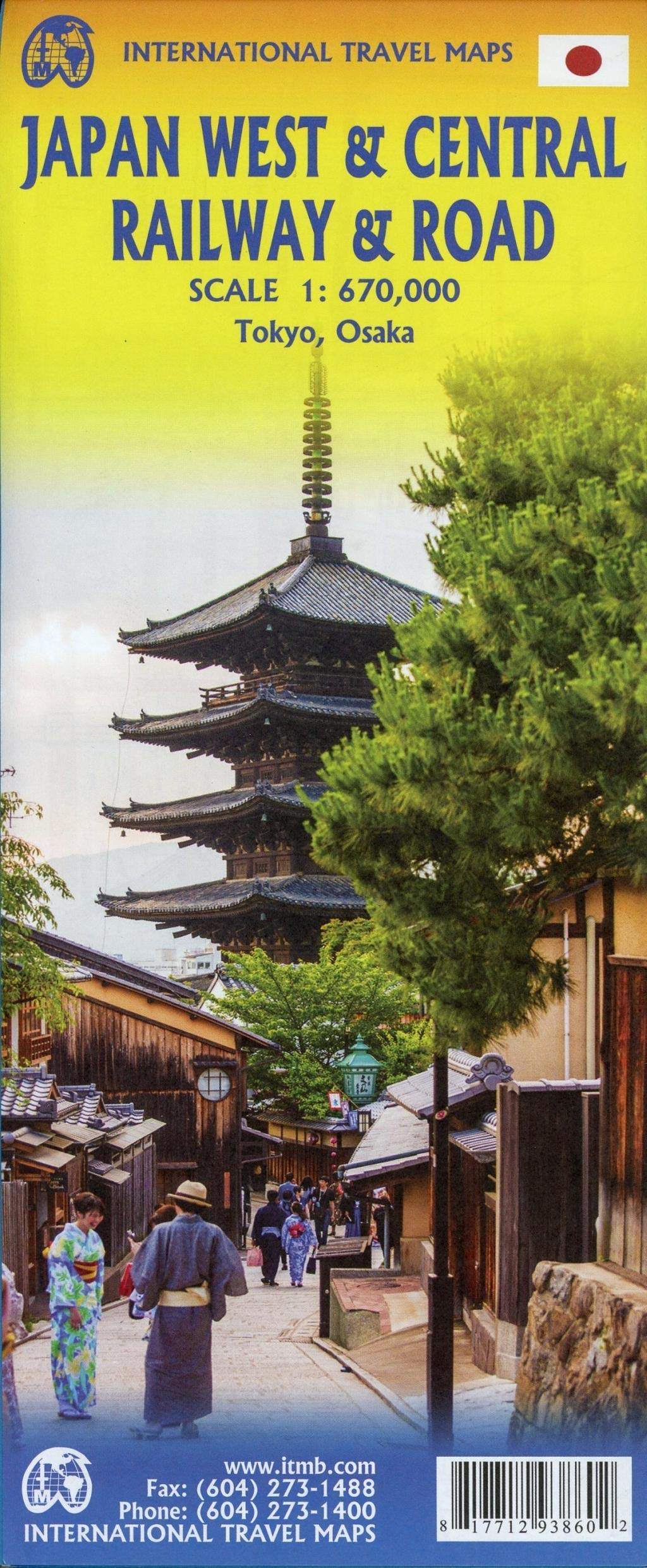 Touristik Karte Japan West & Central Railway: Japan West & Central Railway & Road Travel Reference Map Leisure, Home & Garden