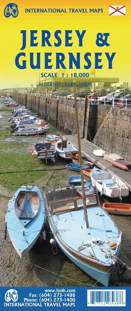 Touristische Karte Jersey & Guernsey: doppelseitig Jersey 18T. Guernsey 18T. mit Plan Alderney, Sark, Herm 1:18000 Leisure, Home & Garden