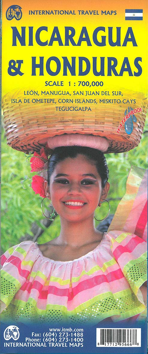 Nicaragua & Honduras: International Travel Map, doppelseitig Plan Tegucigalpa, Managua Leisure, Home & Garden
