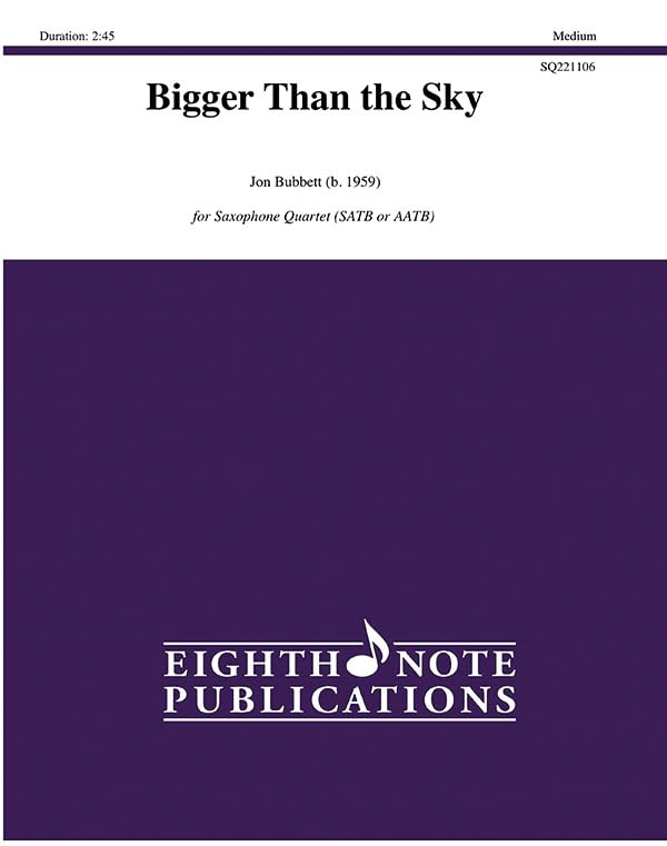 Bigger Than the Sky: Score & Parts book