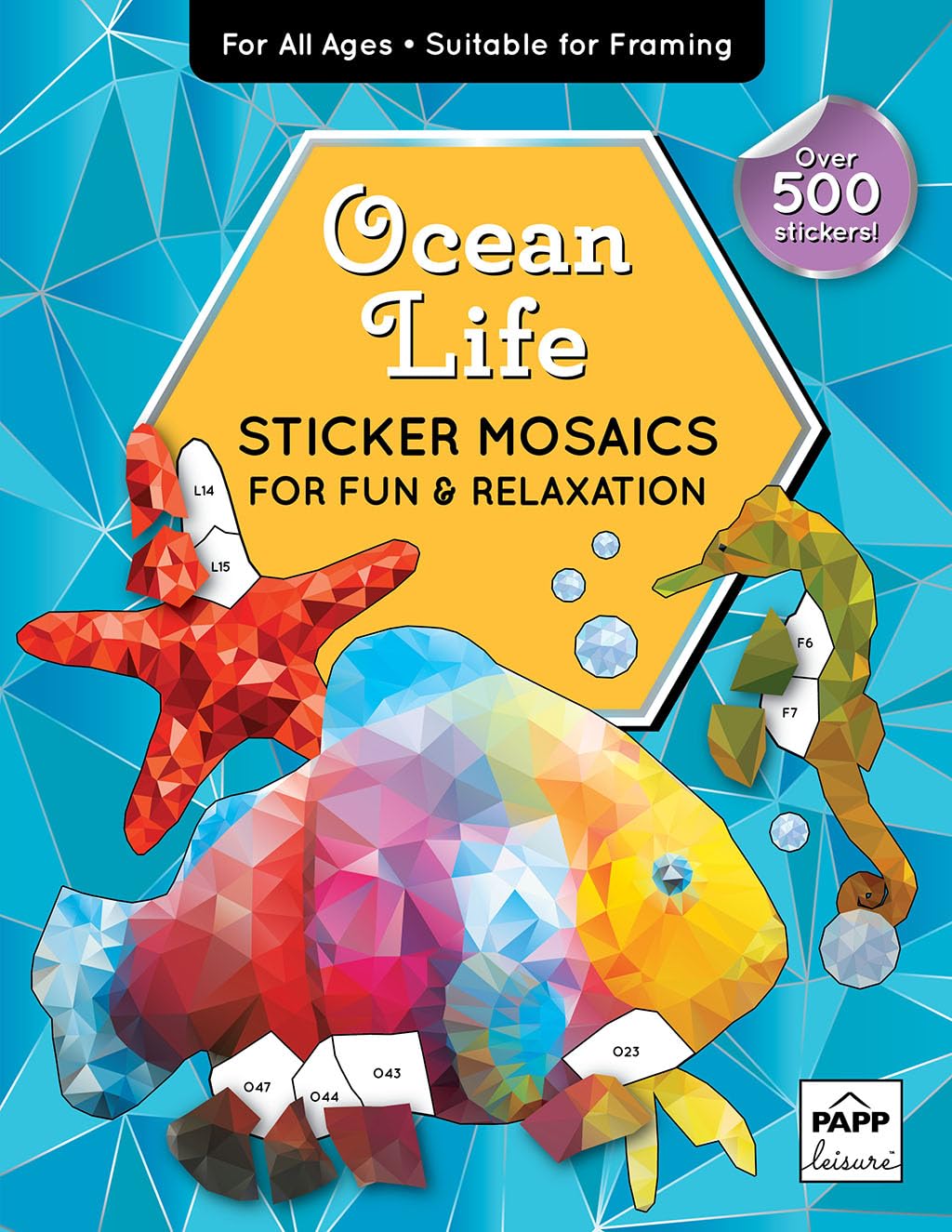 Sticker By Number Ocean Life Book for All Ages, Sticker Mosaics for Fun and Relaxation, Sticker Books for Adults with Tear-Out Pages Books