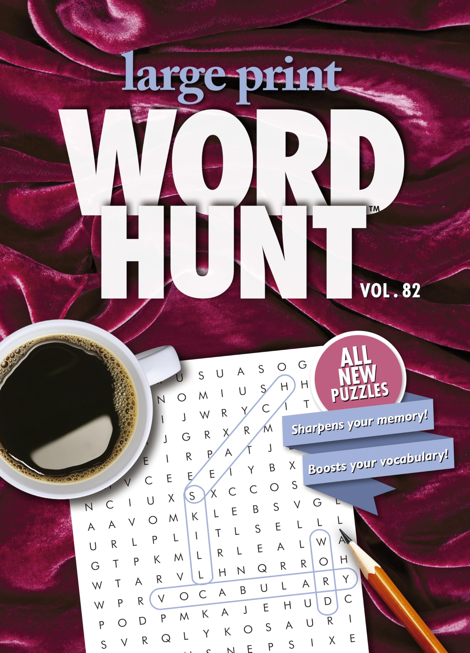 Large Print Word Hunt Dramatic Velvet puzzle books for adults with 80 puzzles including answers pages (Large Print Word Hunt Newspaper) Books