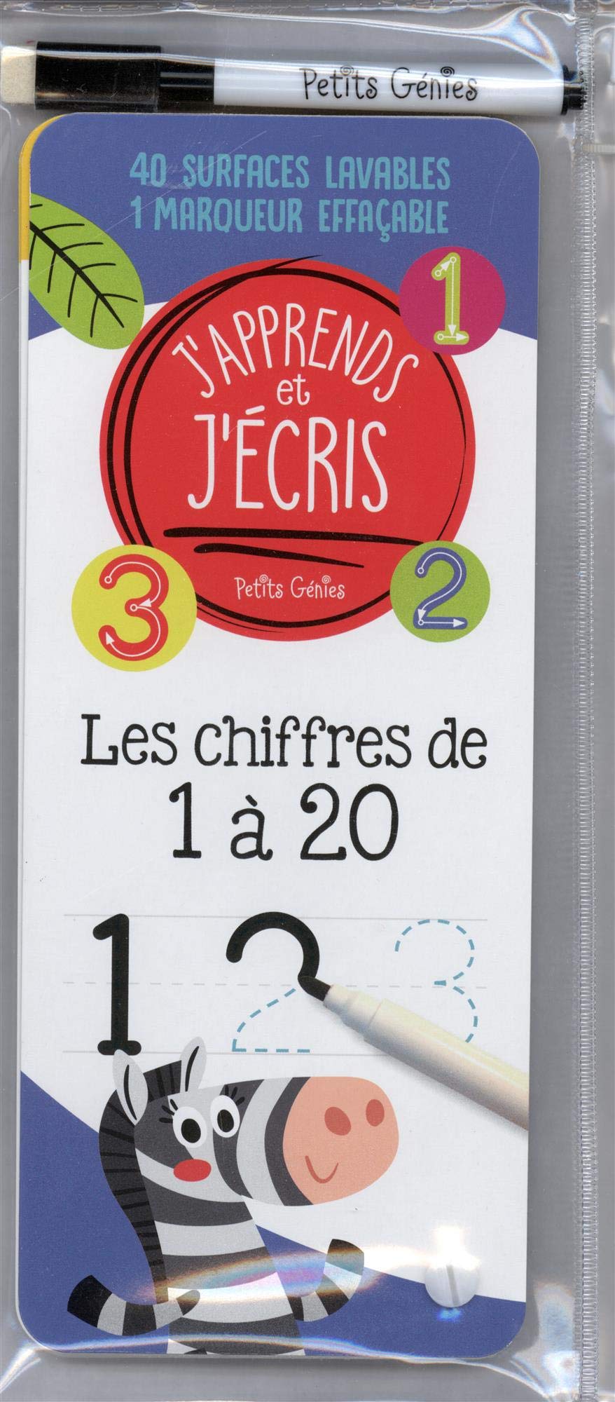 J'apprends et j'écris les chiffres 1 à 20: Avec 40 surfaces lavables et 1 marqueur effaçable Tiptoi & Games
