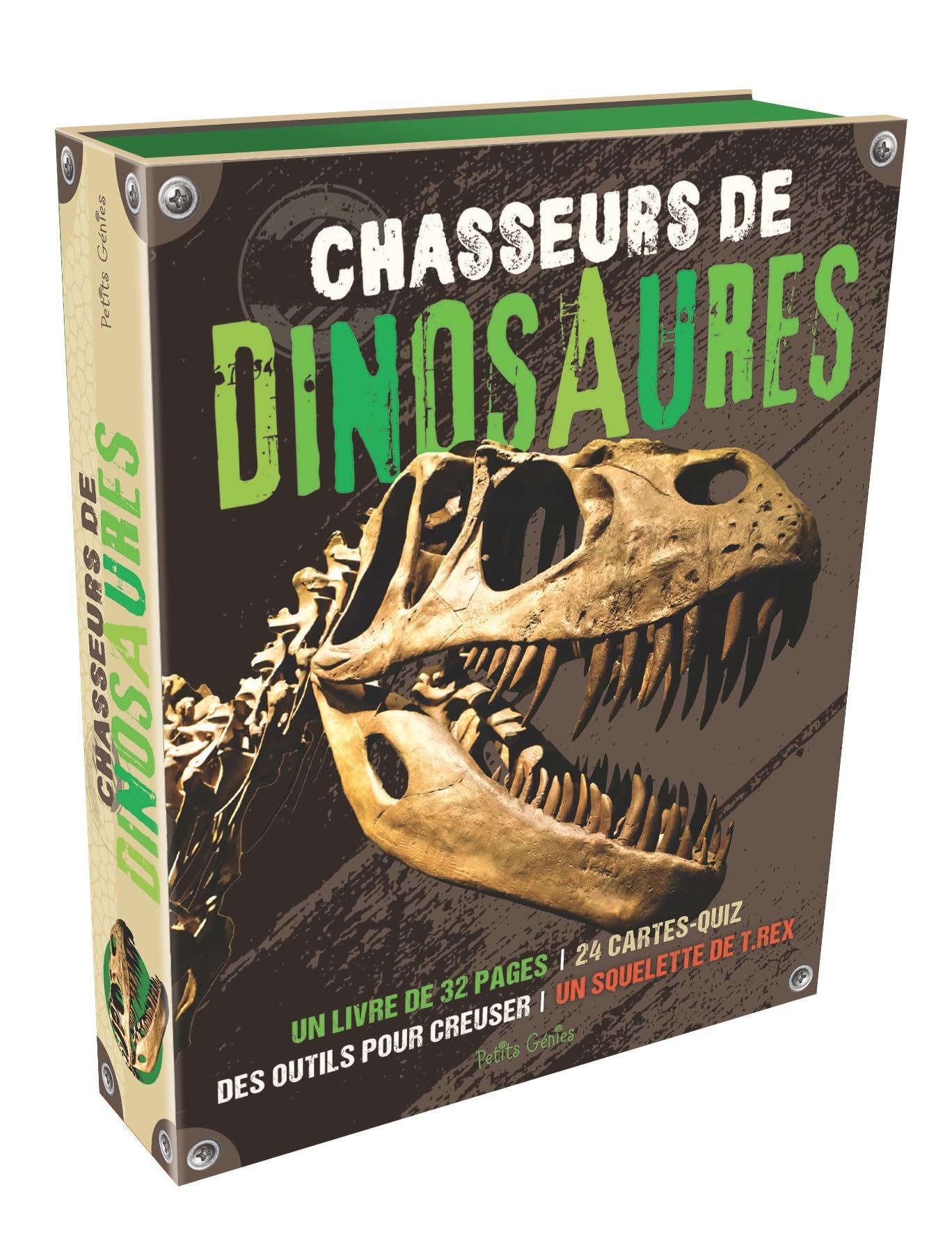 Chasseurs de dinosaures: Un livre de 32 pages / 24 cartes-quiz / des outils pour creuser / un squelette de T.rex book