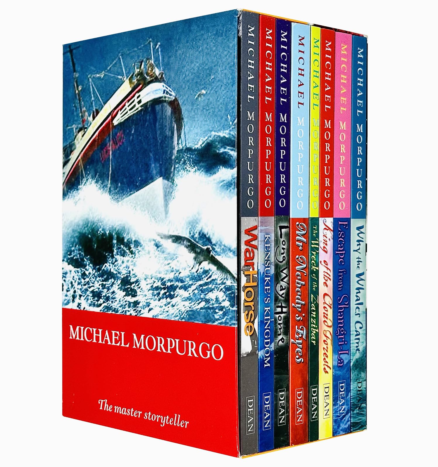 Michael Morpurgo Collection Childrens 8 Books Set Boxed (King of the Cloud Forests, Escape from Shangri-La, Why the Whales Came, Kensuke's Kingdom, Long Way Home, The Wreck of the Zanzibar, Mr Nobody's Eyes and War Horse) book