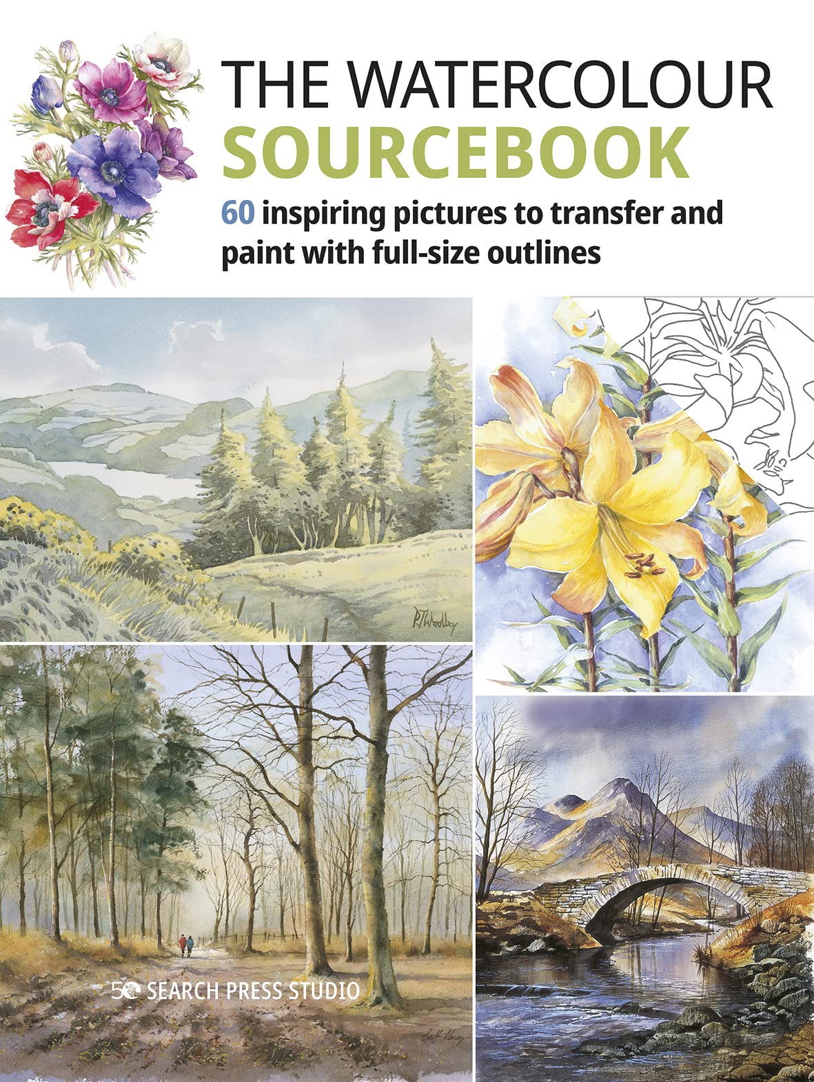 The Watercolour Sourcebook: 60 Inspiring Pictures to Transfer and Paint With Full-Size Outlines book